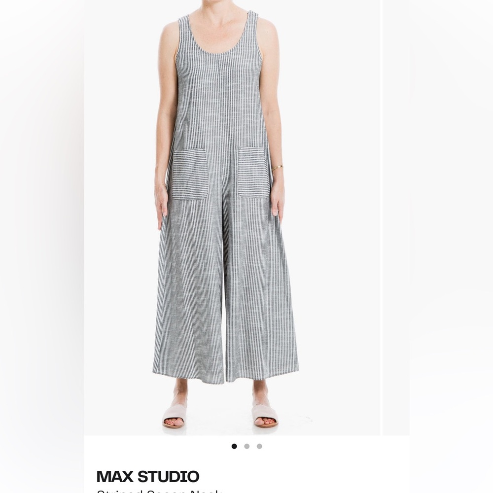 Max Studio Striped Gray and White Jumpsuit. XS.